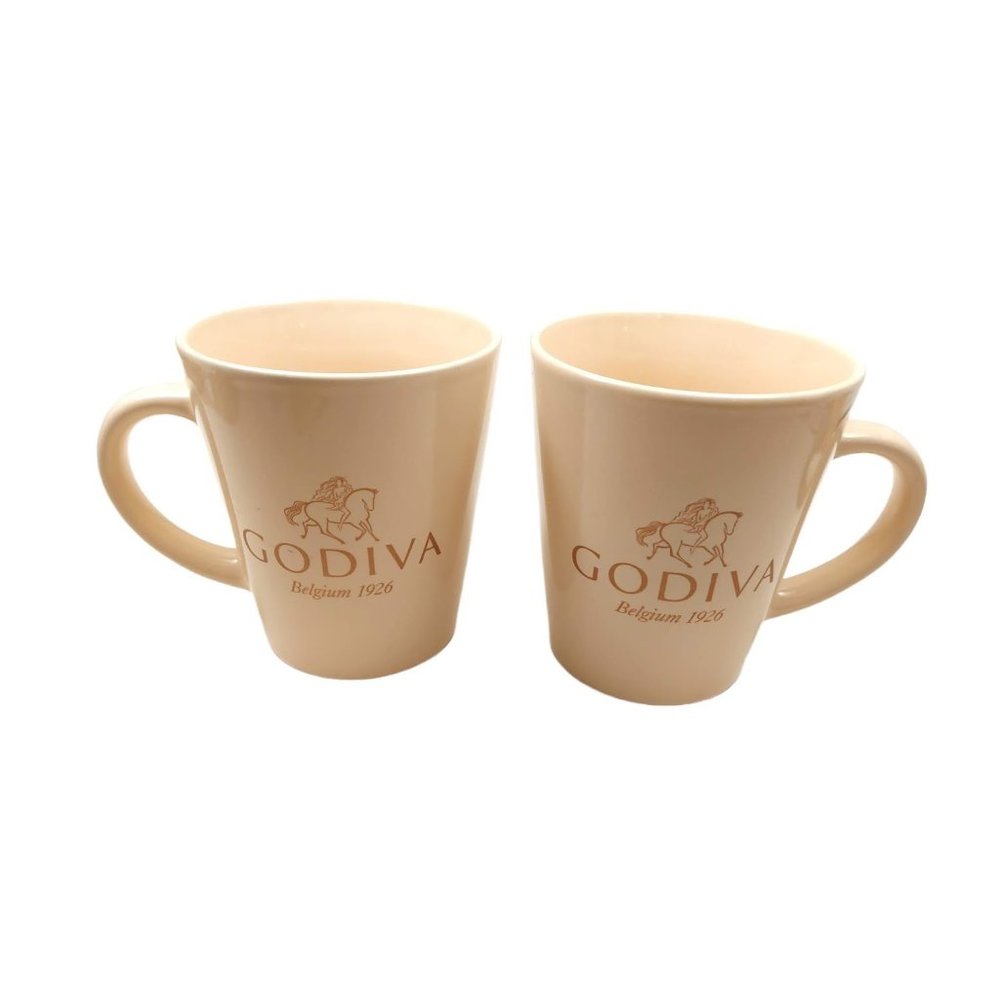 Pair of Godiva Coffee Mugs Belgium 16 oz